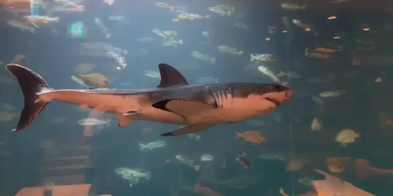 韩国水族箱中的大白鲨